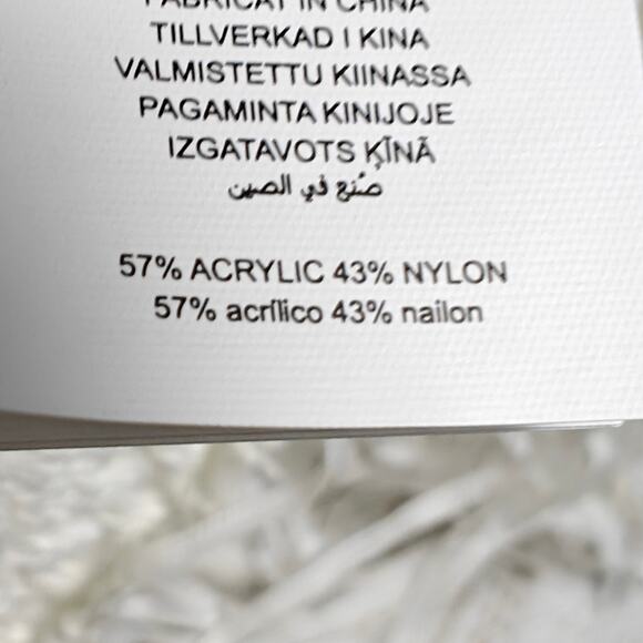 Michael Kors White Fringe Hem Open Knit Cardigan Sweater Size L NWT - Picture 8 of 9